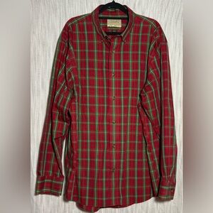 Cabela's Red and Green Checkered Shirt